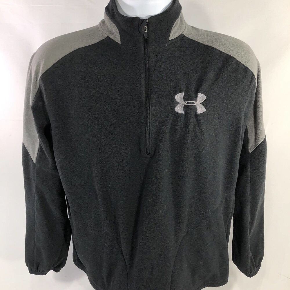 Under Armour Men’s Small Long Sleeve Fleece Pullover Mock Neck Partial Zip Sweat